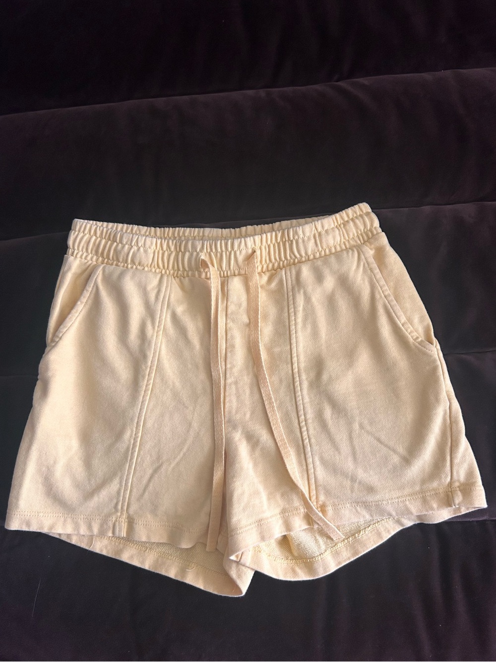 Vero Moda Butter Yellow Elastic Drawstring Shorts